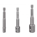 1/4" kuuskant adapterite kmpl 3tk (1/4" - 3/8" - 1/2") Truper®