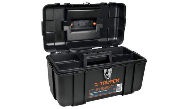 Industrial plastic tool box with steel latches, 432x241x229mm Truper®