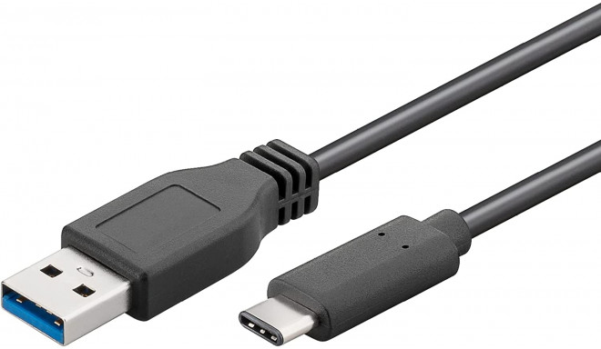 goobay USB-A 3.0 plug > USB-C plug reversible, cable (black, 3 meters)