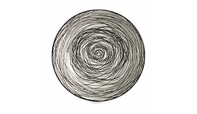 Duboki Tanjur Vessia MB19A3181-SB MB19A3181-SB Valge Must Portselan Triibud 20 x 4,7 x 20 cm