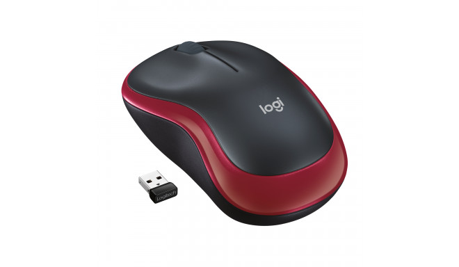 Logitech Mouse M185 Wireless, No, Red, Yes, Wireless connection