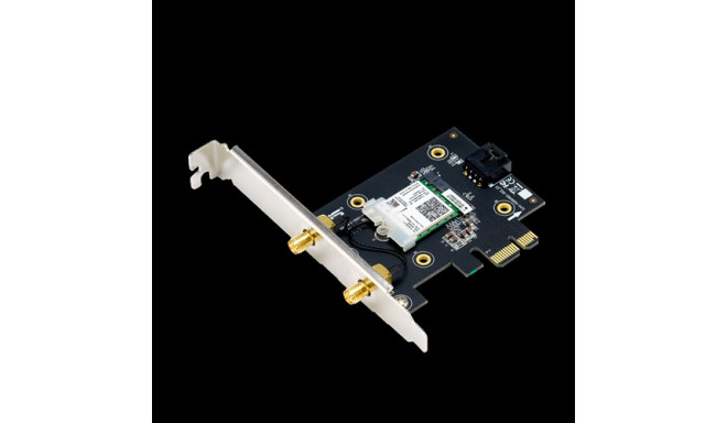 Asus PCE-AX3000 (802.11ax) AX3000 Dual-Band PCIe Wi-Fi 6 2 external antennas Bluetooth 5.0, WPA3 net
