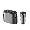 BASEUS high efficiency one to two cigarette lighter x2 80W + car charger 2xUSB 3,1A CRDYQ-01 black