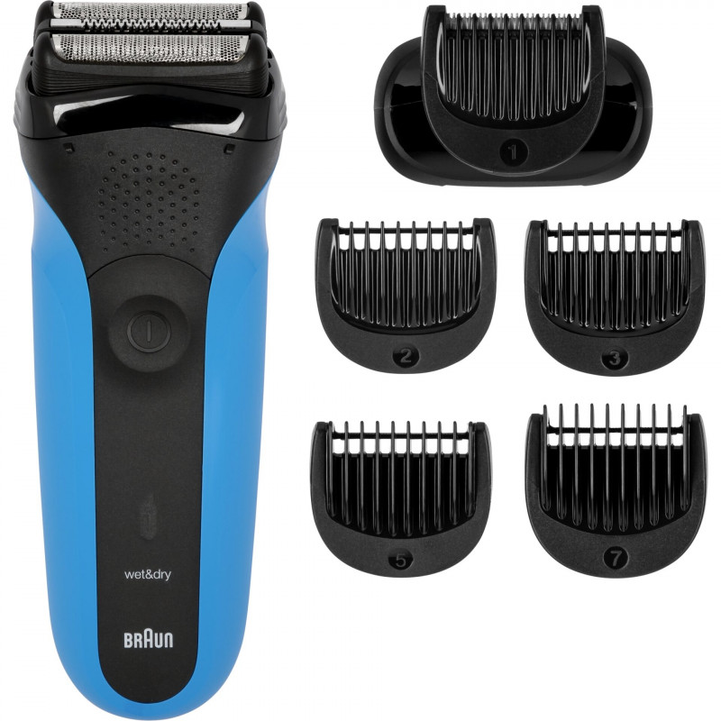 Braun shaver Series 3 310 BT, black/blue - Shavers - Photopoint