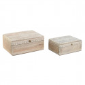 Ehteaegas DKD Home Decor 25,5 x 20 x 10,5 cm Naturaalne Mangopuit (2 Ühikut)