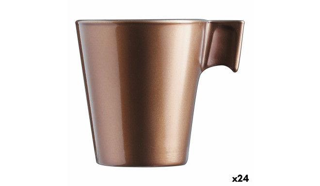 Mug Luminarc Flashy Light brown 80 ml Glass (24 Units)