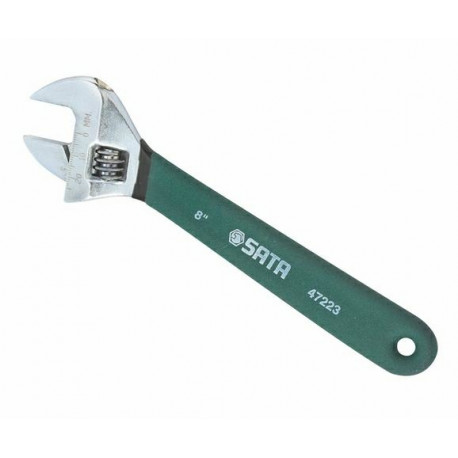 SATA ADJUSTABLE WRENCH COATED 10"