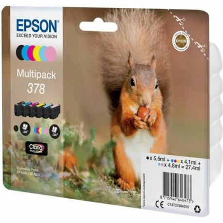 Originaalne Tindikassett Epson Multipack 378 Kollane Must Fuksiinpunane
