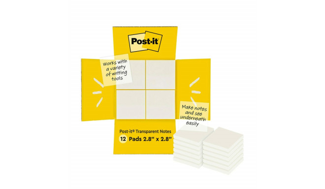 Kleepuvad Märkmepaberid Post-it 600-TRSPT-SIOC Läbipaistev 12 Tükid, osad 73 x 73 mm