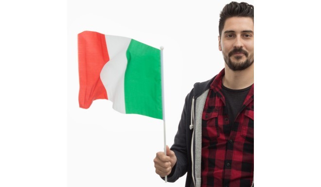 Italian Flag with Pole (46 x 30 cm)