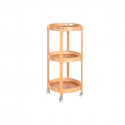 Shelves DKD Home Decor 43,6 x 43,6 x 90,5 cm Natural Stainless steel Aluminium Bamboo With wheels