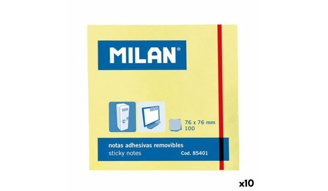 Стикеры для записей Milan Жёлтый Белый 76 x 76 mm (10 штук)