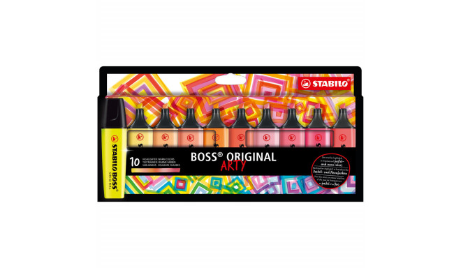 Pimeduses Helendavate Markerite Komplekt Stabilo Boss Original Arty 10 Tükid, osad Mitmevärviline