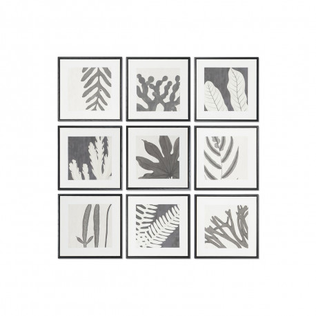Maal DKD Home Decor 40 x 4 x 40 cm Taime leht Linna (9 Ühikut)