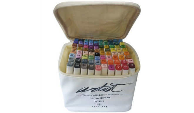 Set of Felt Tip Pens Alex Bog Canvas Luxe Professional 80 Pieces Multicolour