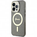 Guess case for iPhone 14 Pro Max 6,7" GUHMP14XHCMCGK black hardcase Magsafe IML Glitter Gold