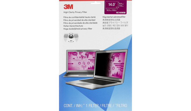 3M screen protector film Privacy Filter HC140W9B High Clarity 14"