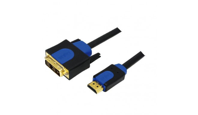 LogiLink CHB3102 video cable adapter 2 m HDMI DVI-D Black, Blue