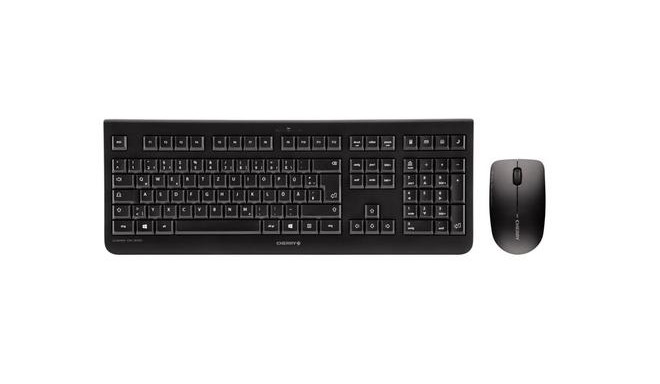 CHERRY DW 3000 keyboard Mouse included RF Wireless AZERTY French Black