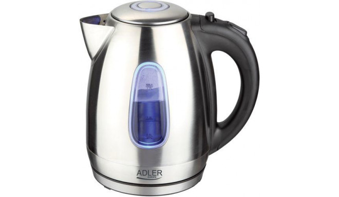 Adler AD1223 electric kettle 1.7 L 2000 W Black, Stainless steel