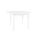 Dining table EMMA, D115+50xH74.5cm, extendable, material: birch / MDF, color: white