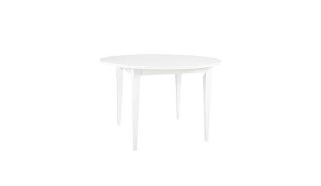 Dining table EMMA, D115+50xH74.5cm, extendable, material: birch / MDF, color: white