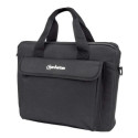 Manhattan London Laptop Bag 12.5", Top Loader, Black, LOW COST, Accessories Pocket, Shoulder St