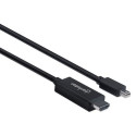 Manhattan Mini DisplayPort 1.2 to HDMI Cable, 4K@60Hz, 1.8m, Male to Male, Black, Equivalent to MDP2