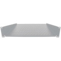 Intellinet 19" Cantilever Shelf, 2U, 2-Point Front Mount, 250mm Depth, Max 25kg, Grey, Three Ye