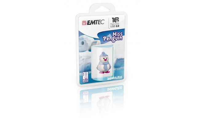 Emtec Miss Penguin USB flash drive 16 GB USB Type-A 2.0 Blue, Purple, White