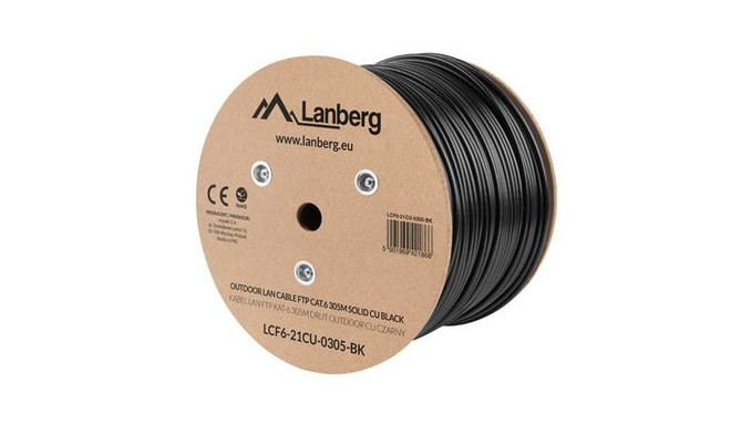 Lanberg LCF6-21CU-0305-BK networking cable Black 305 m Cat6 F/UTP (FTP)