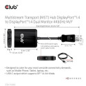 CLUB3D Multistream Transport (MST) Hub DisplayPort™1.4 to DisplayPort™1.4 Dual Monitor 4K60Hz M/F