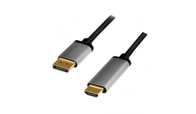 LogiLink CDA0107 video cable adapter 2 m DisplayPort HDMI Black, Grey