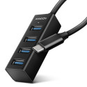 Axagon HUE-M1C interface hub USB 3.2 Gen 1 (3.1 Gen 1) Type-C 5000 Mbit/s Black