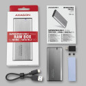 Axagon EEM2-SG2 storage drive enclosure SSD enclosure Grey M.2