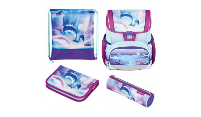 Herlitz Loop Plus Ocean in Heaven school bag set Girl Polyester Blue, Purple