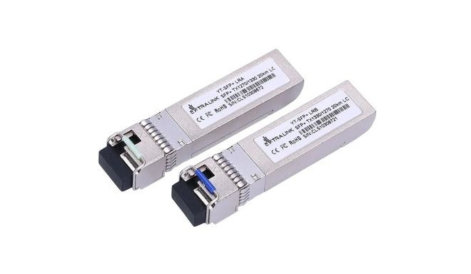 Extralink SFP+ WDM Module SFP+ 10G 10Gbps 1270/1330nm, single mode, 20km, LC, DOM, pair