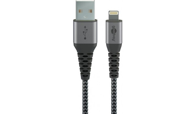 Goobay 49268 lightning cable 1 m Grey, Silver