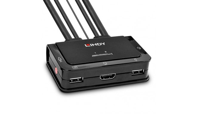 Lindy 2 Port HDMI 4K30, USB 2.0 and Audio Cable KVM Switch