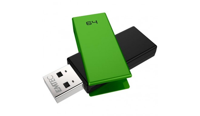 Emtec C350 Brick 2.0 USB flash drive 64 GB USB Type-A Black, Green