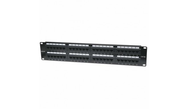 Intellinet Patch Panel, Cat5e, UTP, 48-Port, 2U, Black