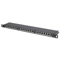 Intellinet Patch Panel, Cat6a, FTP, 24-Port, 19", 0.5U, Shielded, 90° Top-Entry Punch Down Bloc