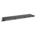 Intellinet Patch Panel, Cat6a, FTP, 24-Port, 19", 0.5U, Shielded, 90° Top-Entry Punch Down Bloc