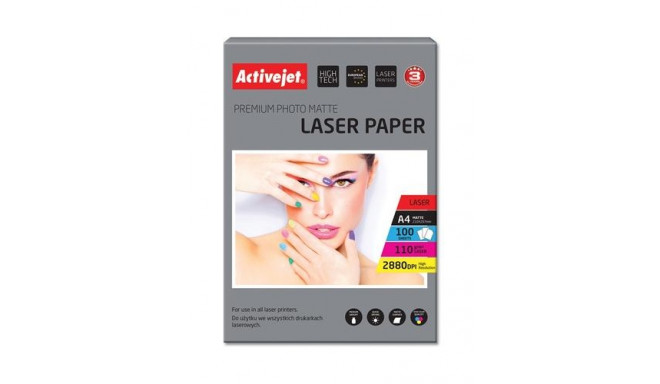 Activejet AP4-110M100L matte photo paper for laser printers; A4; 100 pcs