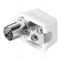 Goobay Coaxial Right-Angle Coupling with Screw Fixing, slim