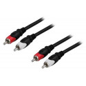 Deltaco MM-110 audio cable 2 m 2 x RCA Black, Red, White