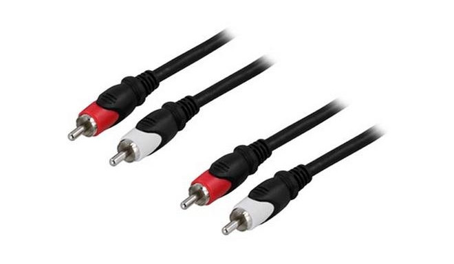 Deltaco MM-110 audio cable 2 m 2 x RCA Black, Red, White