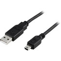 Deltaco USB 2.0 Cable A/mini B, 1m USB cable USB A Mini-USB B Black