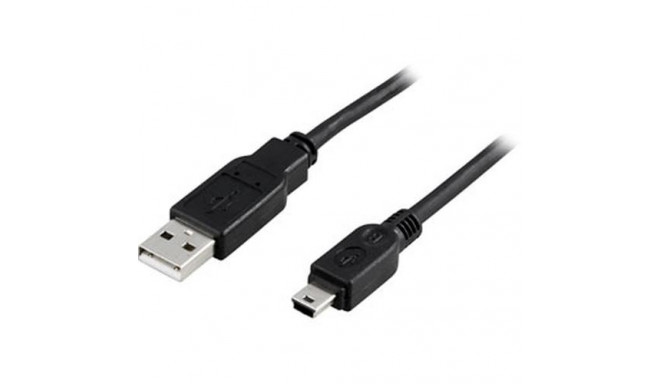 Deltaco cable USB 2.0 USB-A - Mini USB-B 1m, black