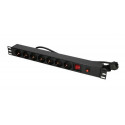 Extralink 19\" 1U 7 SOCKET EU TYPE POWER PDU WITH SWITCH PDU 7-EU Power bar